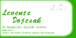 levente dojcsak business card